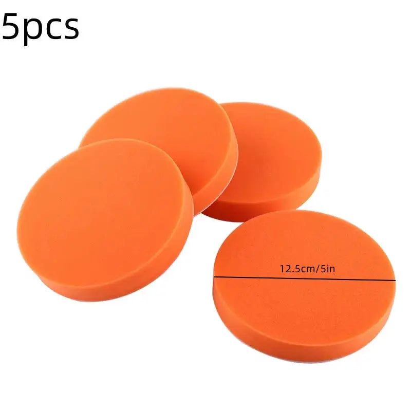Orange Car Polishing Pads 5" & 6" Foam Buffing Waxing Kit