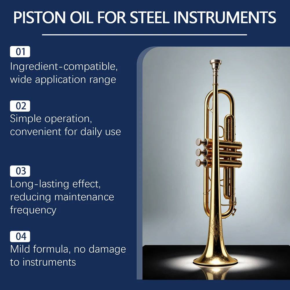 Steel Pipe Musical Instrument Piston Oil,Professional Trumpet Valves Oil Lubricant,For Musical Instrument Daily Maintenance Peaceful Pleasures Health and Wellness