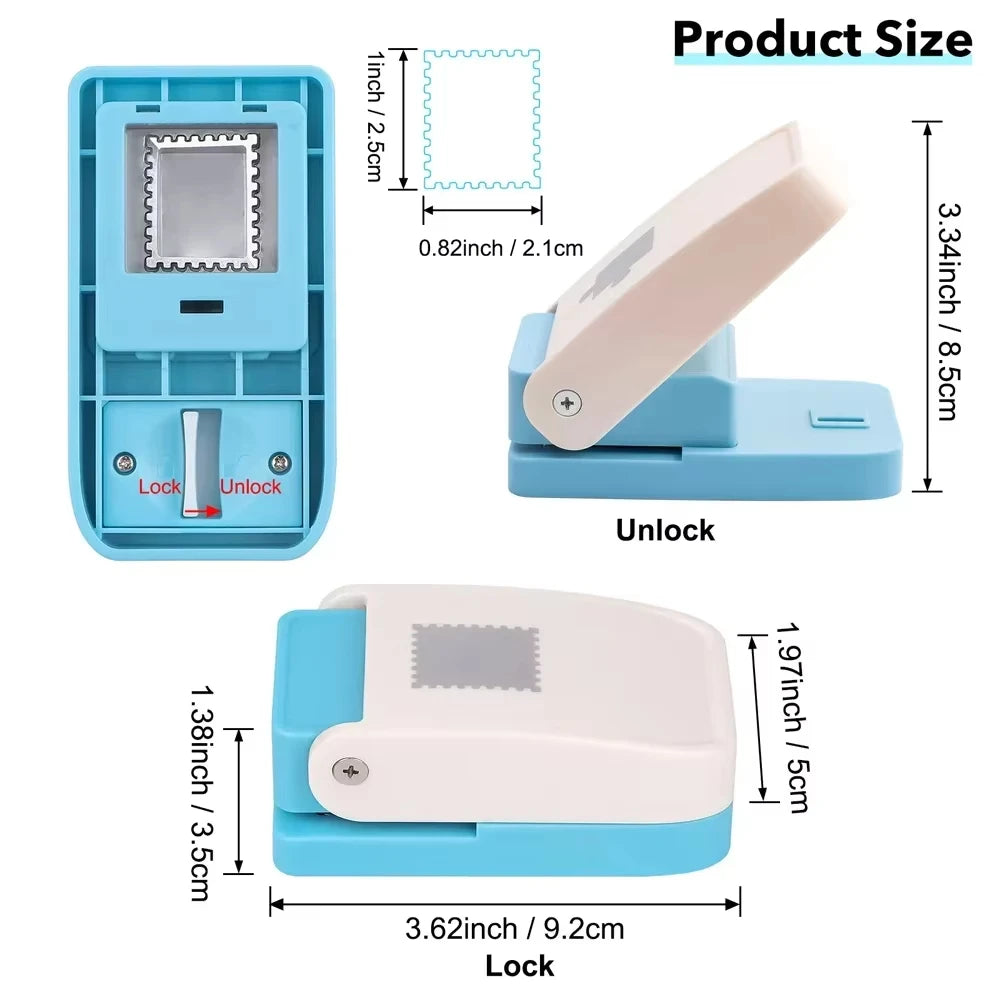 Craft Punch Lever Action 1x0.8inch Rectangle Postage Stamp Punching Tool for Paper Crafting Scrapbooking Various Materials Peaceful Pleasures Health and Wellness