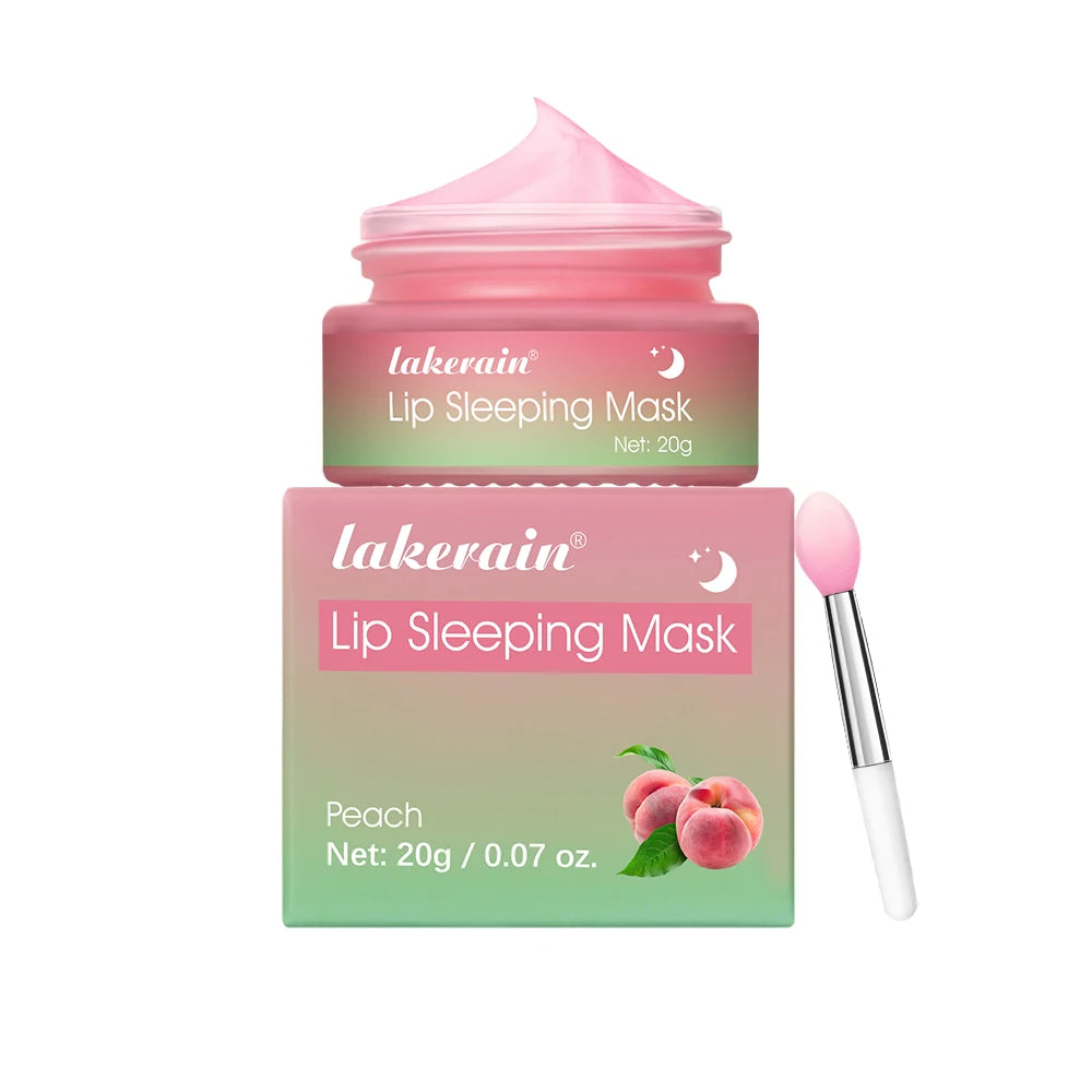 Peach Collagen Lip Sleeping Mask Powerful Moisturizing Repair Plumping Suitable Dry Chapped Lips Skin Care Long-Lasting Hydrate Peaceful Pleasures Health and Wellness peach