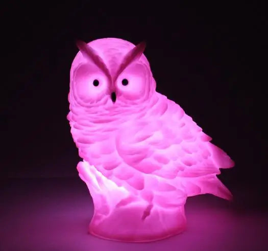 Cartoon Owl LED Night Light | Bedside Ambient Desk Decor