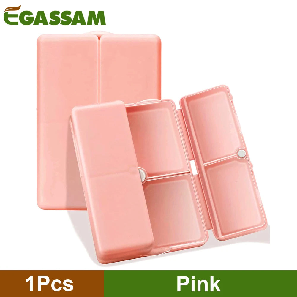 1Pcs Travel Pill Organizer, 7 Compartments Pill Box Pocket Pharmacy for Purse Portable to Hold Vitamins, Medication or Earrings Peaceful Pleasures Health and Wellness Pink