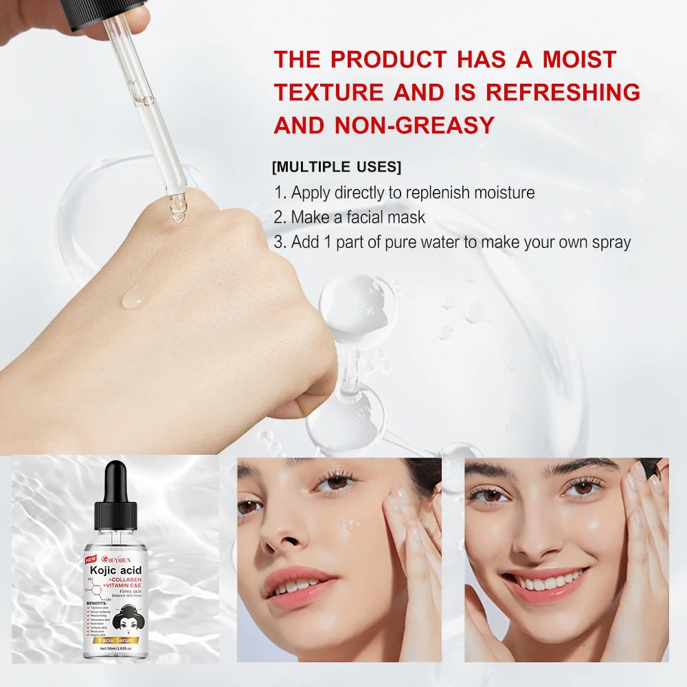 SUYARUN Kojic Acid Serum & Cream Bundle - Brightening Set for Dark Spots, Acne Scars, Anti-Aging | 2-in-1 Skincare Combo. Peaceful Pleasures Health and Wellness