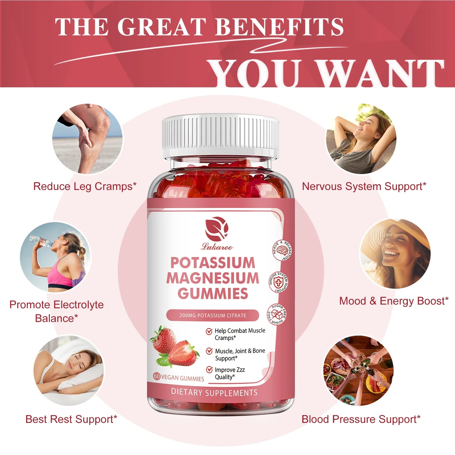 Mulittea Potassium Magnesium Gummies – 10-in-1 Formula for Energy & Leg Cramps Multivitamin Supplement Peaceful Pleasures Health and Wellness