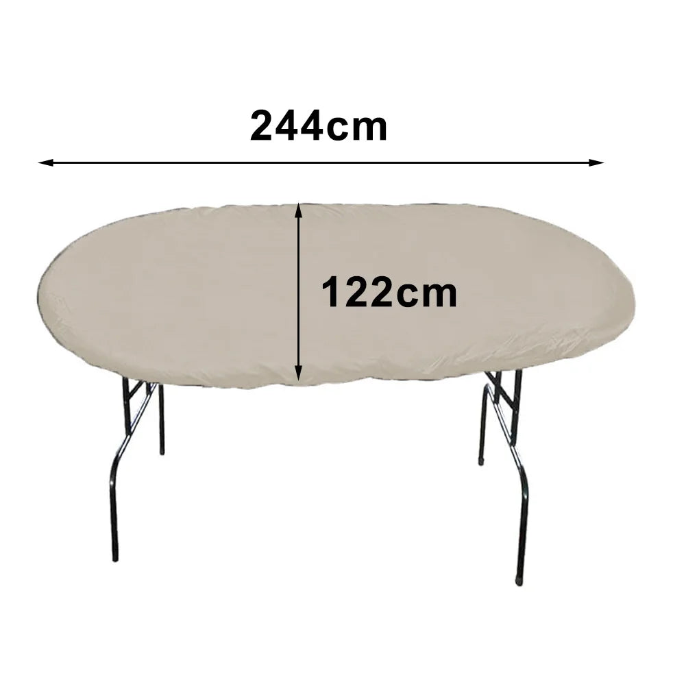Oval Poker Table Cover 244x122cm 420D Oxford Waterproof Game Cloth