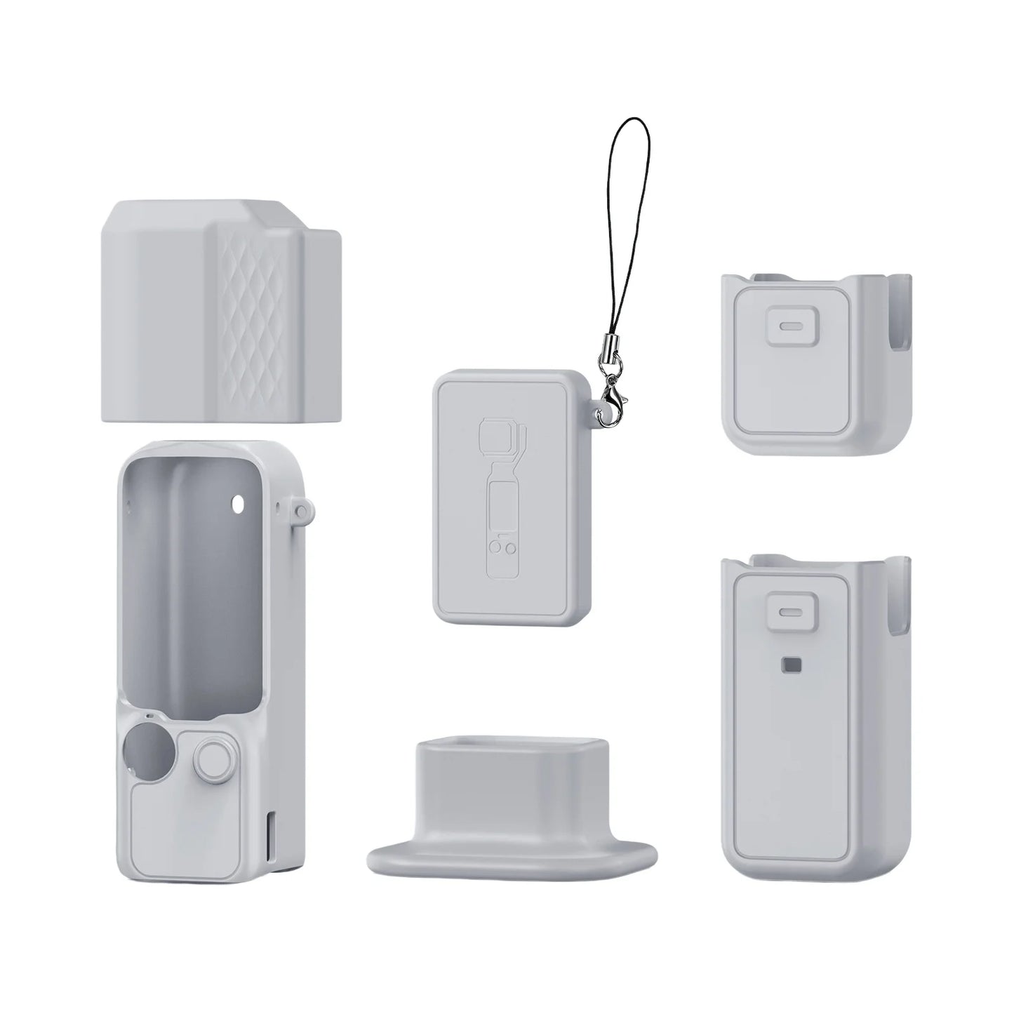 Colorful Silicone Protective Case For DJI Pocket 4 Camera Dustproof And Shock-Resistant Protective Case Peaceful Pleasures Health and Wellness light gray