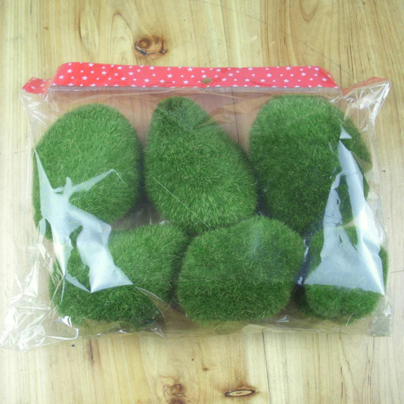 Ball Moss Stones Ornament Grass Home Plant Plastic Artificial