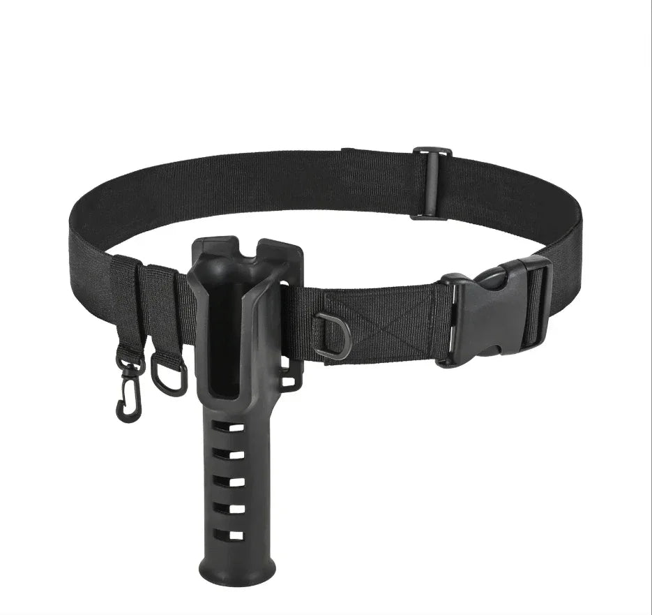 2026 Adjustable Waist Fishing Rod Holder, Portable Durable Rod Insert Bracket, Practical Outdoor Fishing Gear Accessory Peaceful Pleasures Health and Wellness DY41-Black
