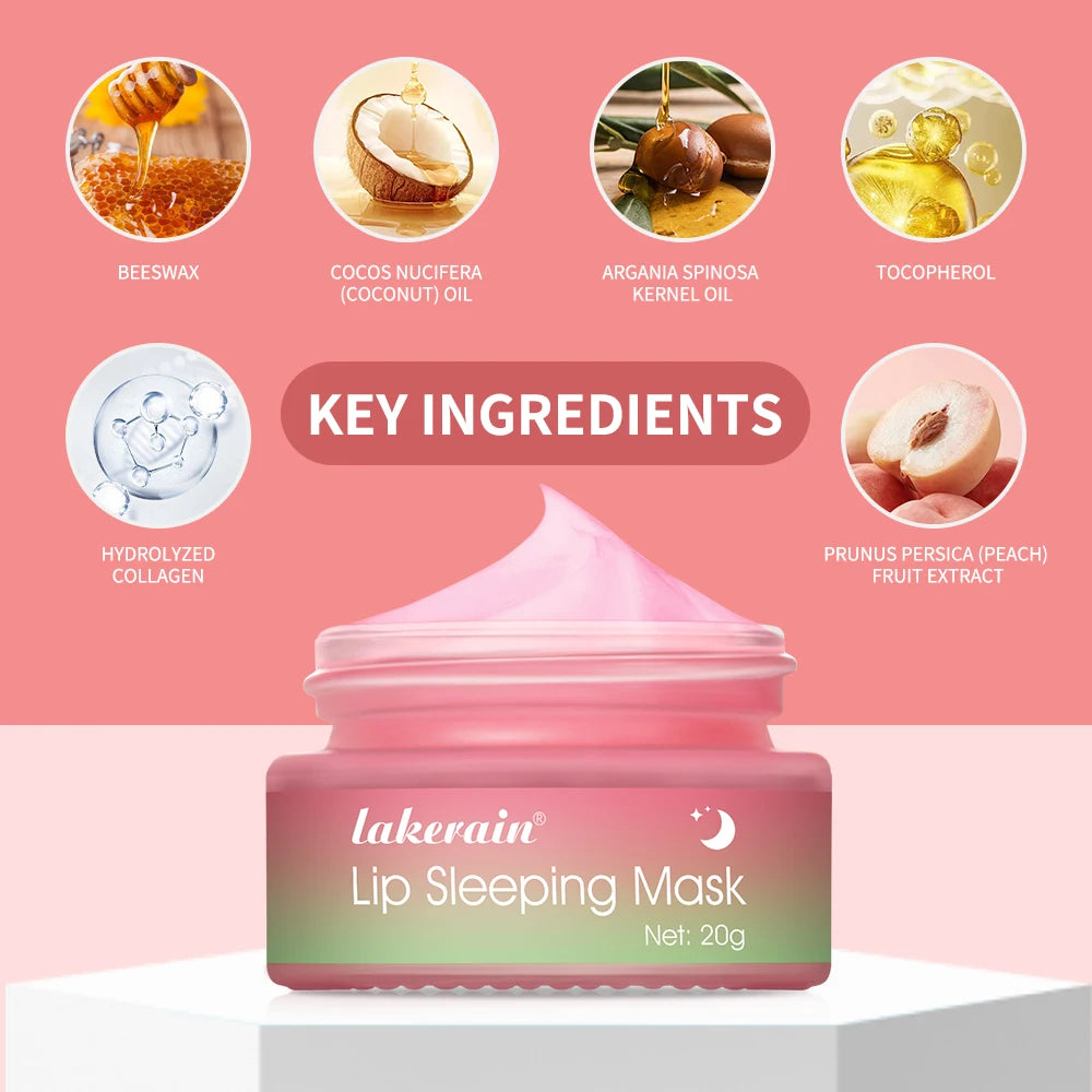 Moisture Collagen Lip Sleeping Mask Hydrate Plump Long-Lasting and Intense Repair Lips Suitable Dry Chapped Lips Skin Care Peaceful Pleasures Health and Wellness