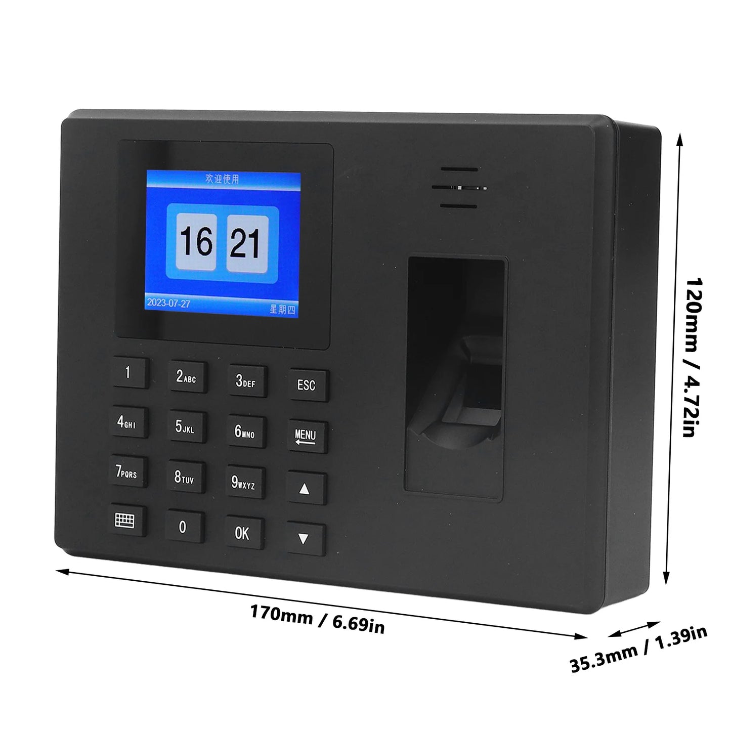 Fingerprint Time Attendance Machine Employee Checking in Recorder USB 100‑240V Voice Reminder High Accuracy ABS for Restaurant Peaceful Pleasures Health and Wellness