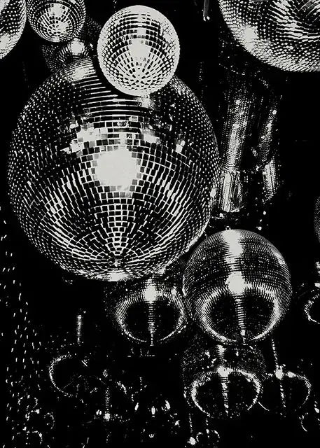 Disco Ball Canvas Wall Art | 70s Funky Girly Room Decor Print