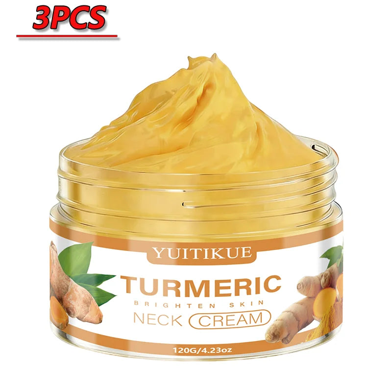 YUITIKUE Turmeric Neck Cream Brightening Hydrating Firming Tightening Smoothing Neck Skin Care Cream 120g Peaceful Pleasures Health and Wellness 3pcs