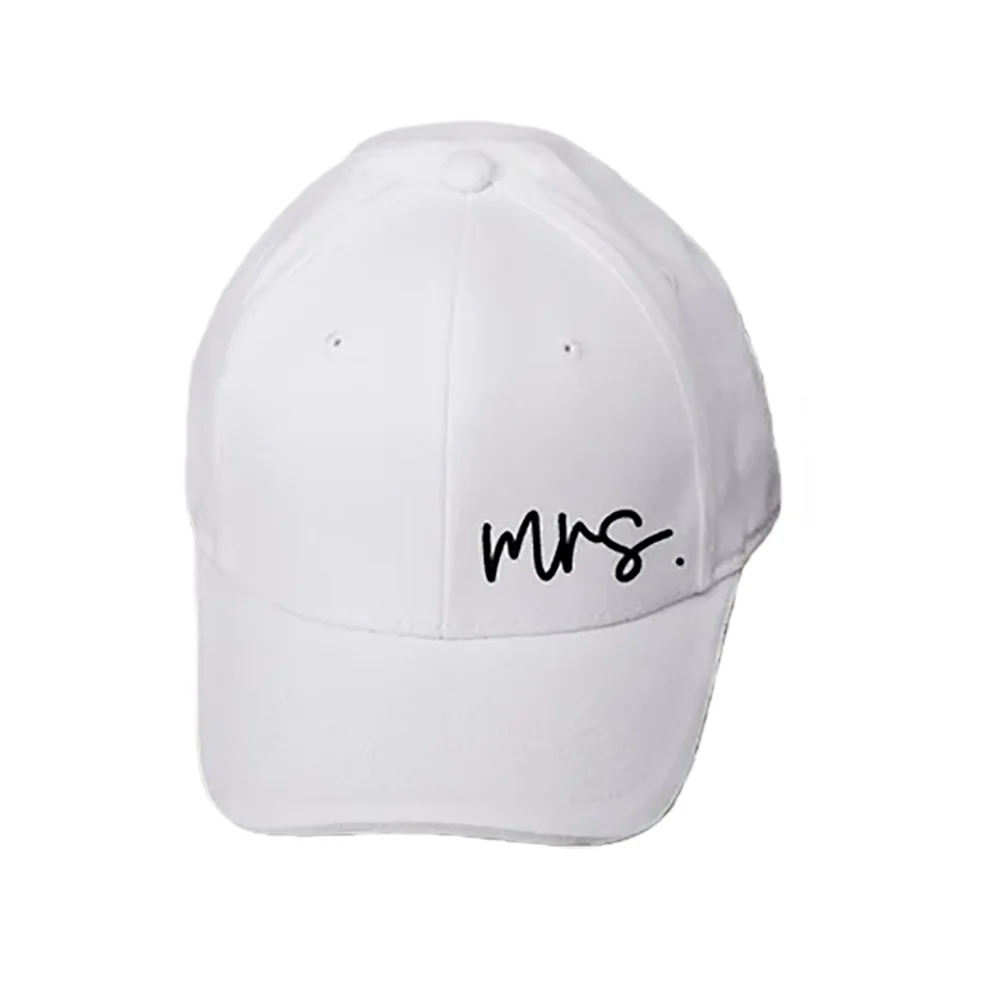 Mr. & Mrs. Cursive Dad Hats | Newlywed Wedding Couple Caps