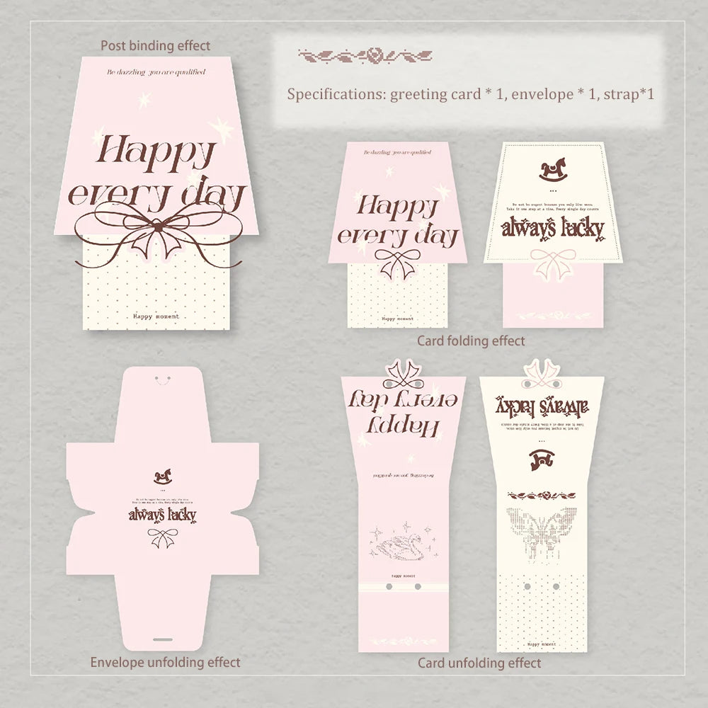 Sparkling Sand Shaped Greeting Card Envelope Limited Romantic Series