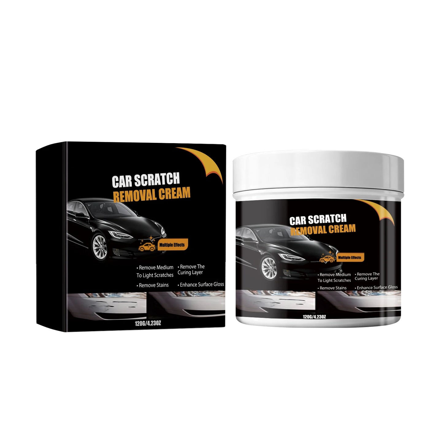 Car Scratch Removal Cream for Light/Medium Scratches, Stain Removal Restores Gloss Gentle Paint Polish for All Auto Finishes Peaceful Pleasures Health and Wellness 120g boxed 1