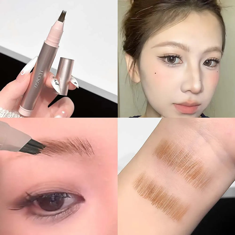 Waterproof Multi-Tip Liquid Eyebrow Pen – Long-Lasting & Natural