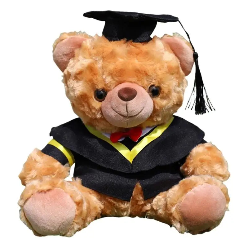 Graduation Plush Bear with Cap & Gown | 10.6" Stuffed Toy Graduation Plush Bear Peaceful Pleasures Health and Wellness Yellow collar CN