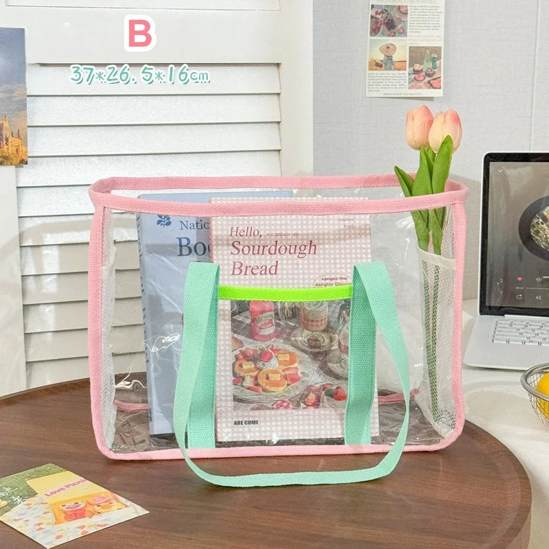 Transparent PVC Beach Bag – Waterproof Large Tote for Women