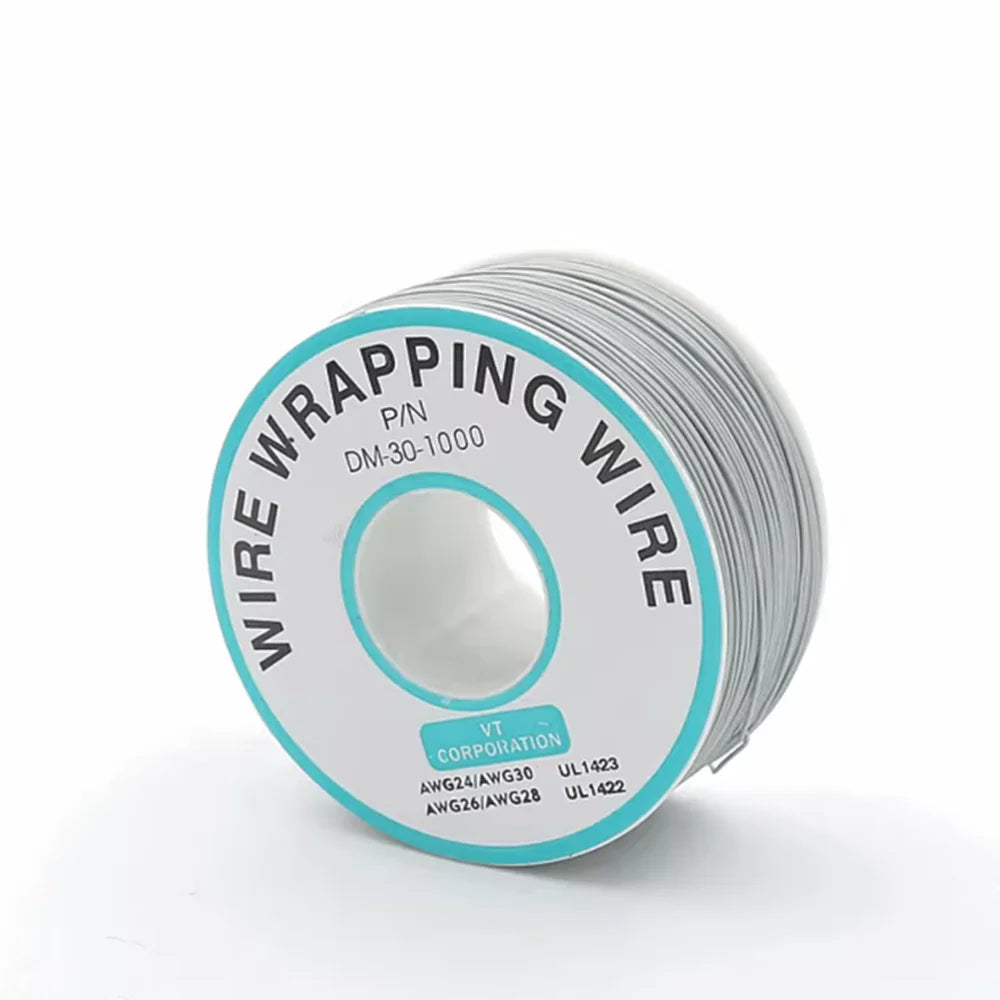 250 Meters AWG30 Wrapping Wire Single Strand Copper Cable Ok Wire Electrical Wire for Laptop Motherboard PCB Solder Peaceful Pleasures Health and Wellness Gray