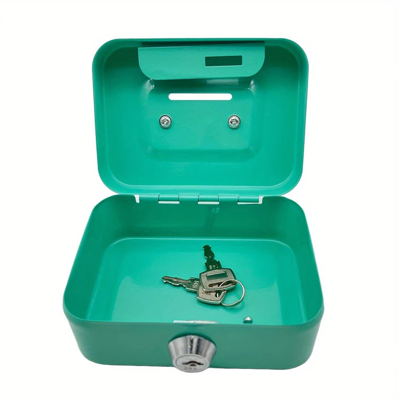 Steel Cash Box with Key Lock & Removable Money Tray | Metal Safe