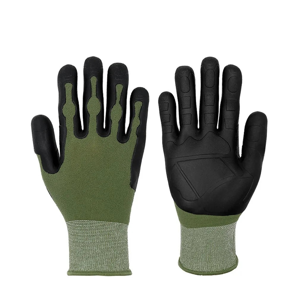 Breathable Gardening Work Gloves Nylon Waterproof Protective Gloves Safety Ergonomic Professional Gloves Landscaping" Peaceful Pleasures Health and Wellness Dark Green
