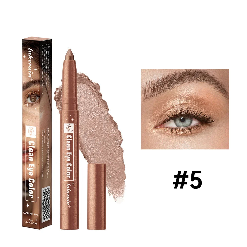 12 Colors Waterproof Eyeshadow Sticks Long Lasting High Pigmented Shimmer Glitter And Matte Eyeshadow Pencil Makeup Peaceful Pleasures Health and Wellness 5color