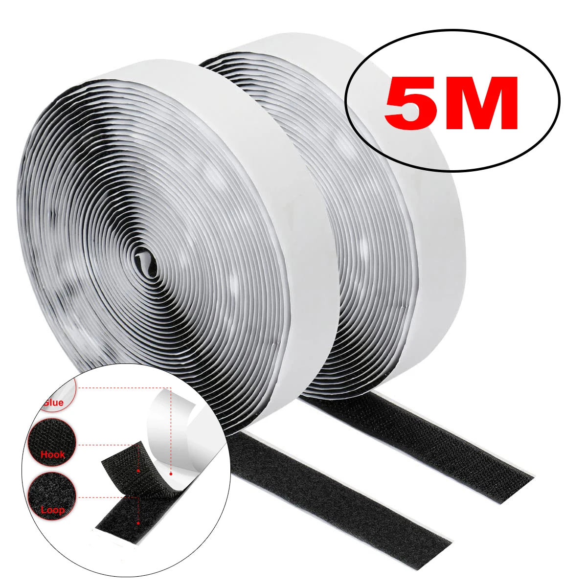 Self-Adhesive Hook & Loop Fastener Tape – 1M to 25M Rolls