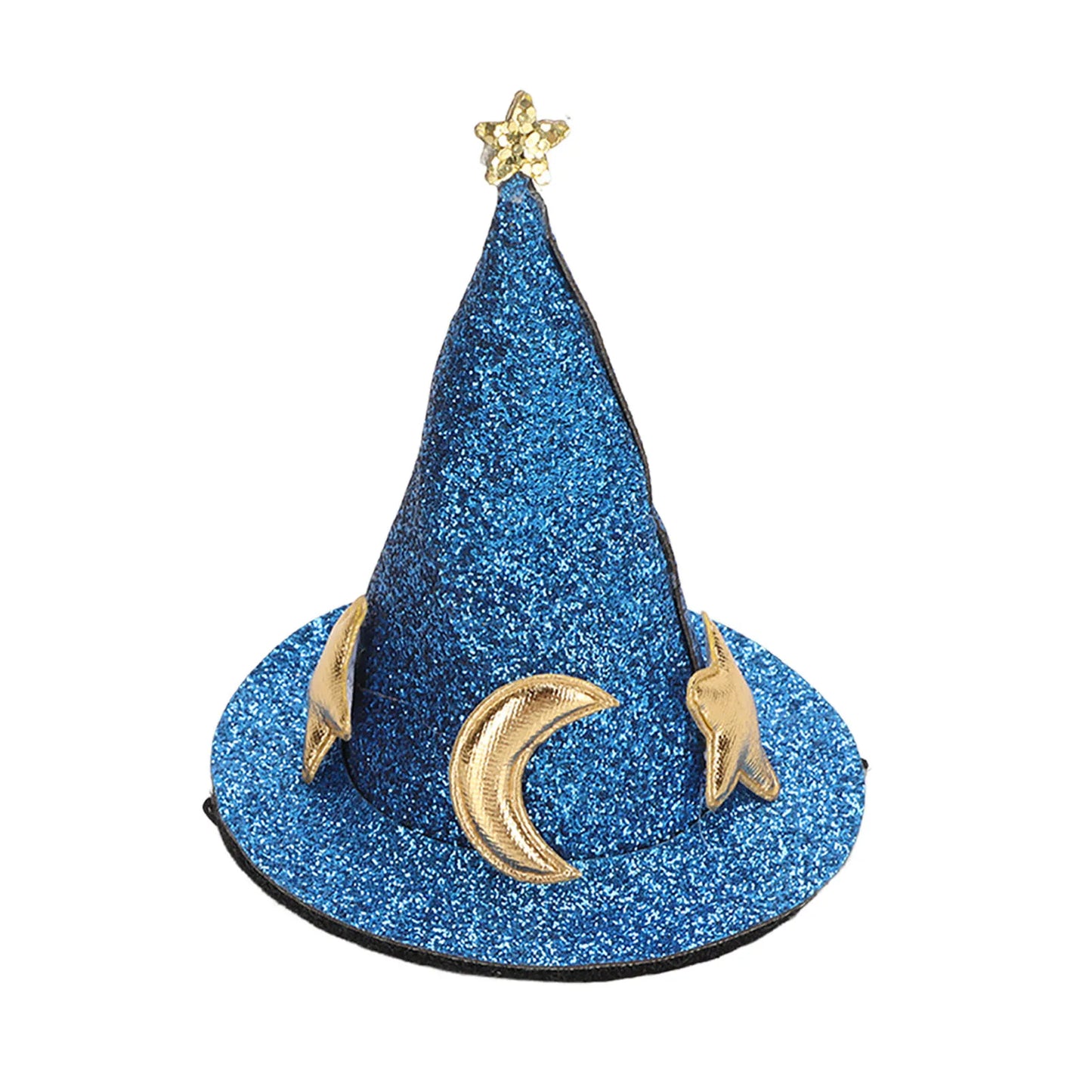 Hamster Hat Moon Star Pattern Hook and Loop Small Animal Top Hat Photo Prop Adjustable Chin Strap for Rabbits for Chinchillas Peaceful Pleasures Health and Wellness blue