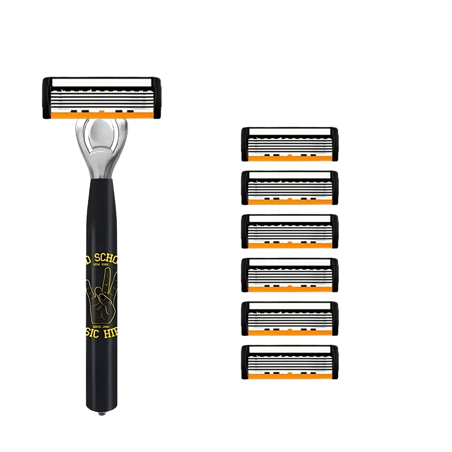 6-Layer Stainless Steel Manual Razor | Reusable Wet Shaver