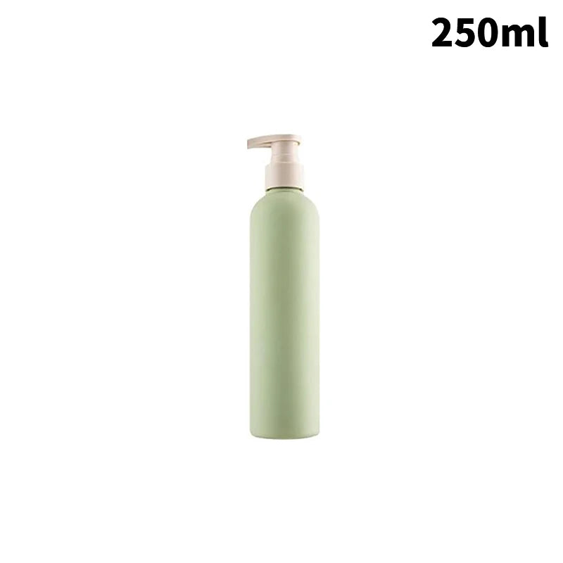 Green Refillable Foaming Soap Dispenser Portable Rustproof Plastic Shampoo Shower Round Gel Bottle Kitchen Bathroom Accessories Peaceful Pleasures Health and Wellness 250ml