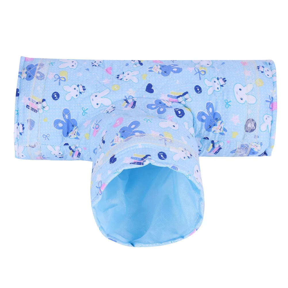 Pet Hamster Tunnel Exercise Tube Nylon Inner Lining Bright Color Fabric Cloth for Guinea Pig Rabbit Ferret Hamster Peaceful Pleasures Health and Wellness blue