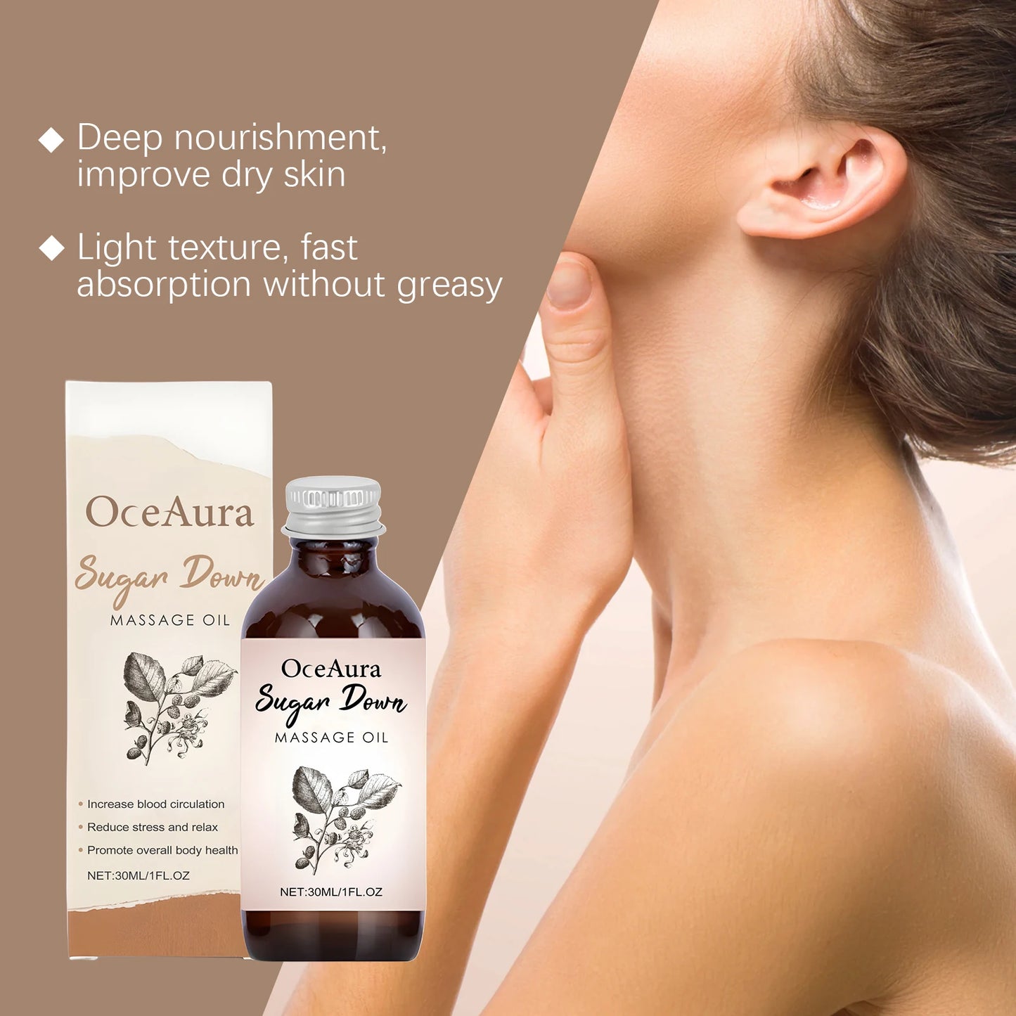 Body Massage Oil – Nourishing, Moisturizing & Relaxing | 30ml Body Massage Oil Peaceful Pleasures Health and Wellness