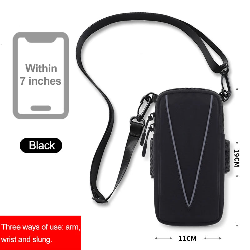 cell phone running armband Sport bag women Sports phone armband Mobile phone wrist stand Running racing accessories Wrist strap Peaceful Pleasures Health and Wellness Black with strap