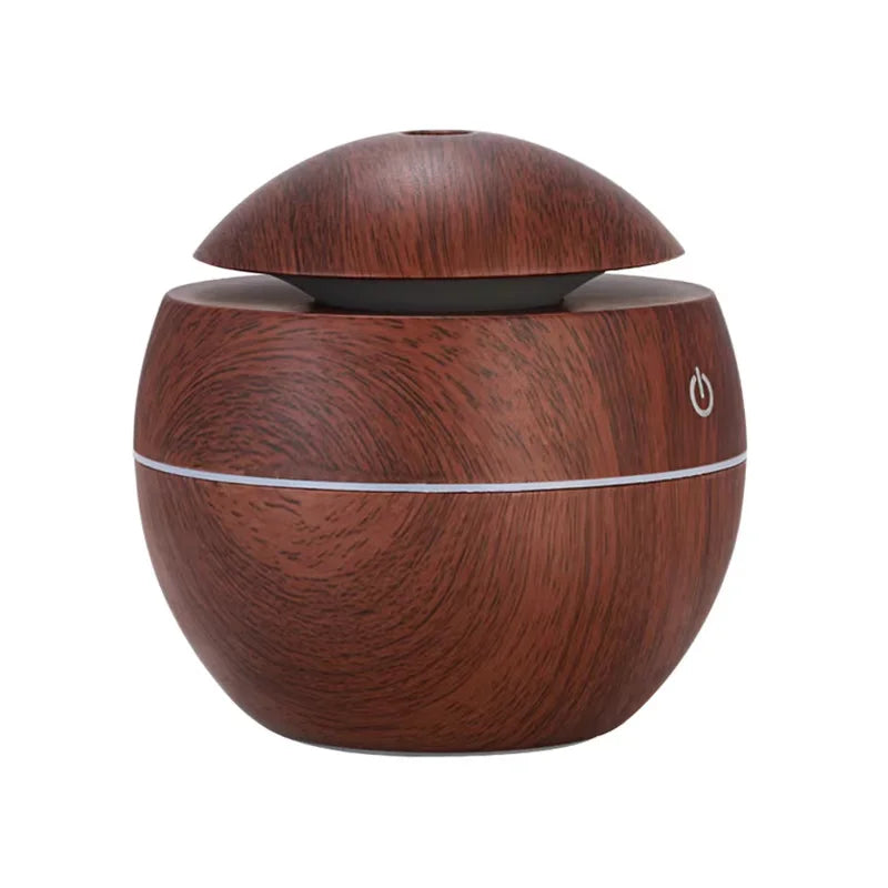 Mini Wood-Grain Spherical Humidifier & Aromatherapy Diffuser