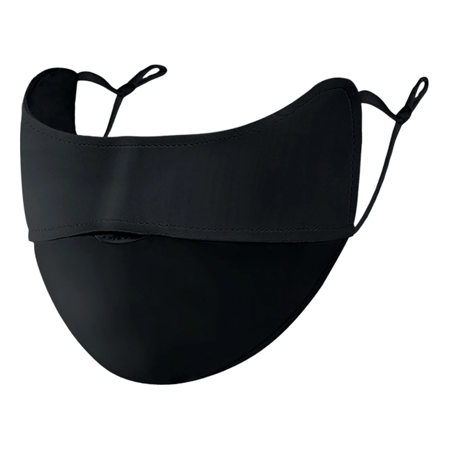Ice Silk Sunscreen Mask UPF50+ Wide Eye Protections Breathable Dust Proof for Outdoor Activities Peaceful Pleasures Health and Wellness black