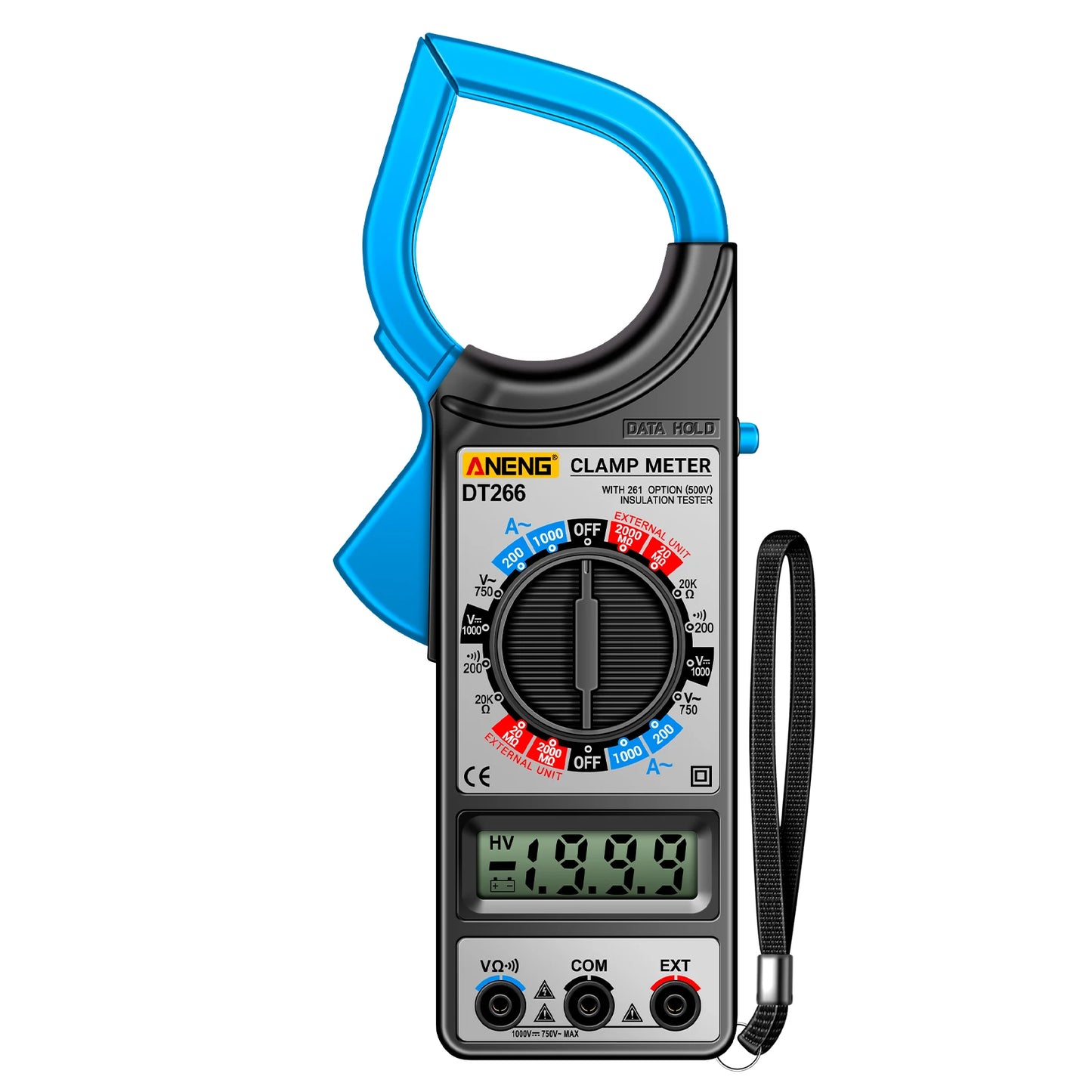 ANENG DT266 LCD 1999 Count Digital True RMS Professional Clamp Meter AC/DC Current Voltage Tester Multimeter Pliers Ammeter Peaceful Pleasures Health and Wellness A