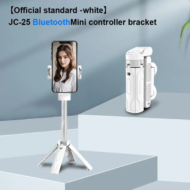 Mobile Phone Tripod, Portable Selfie Stick With Wireless Detachable Remote Control for Photo Live Streaming and Video Recording Peaceful Pleasures Health and Wellness WHITE