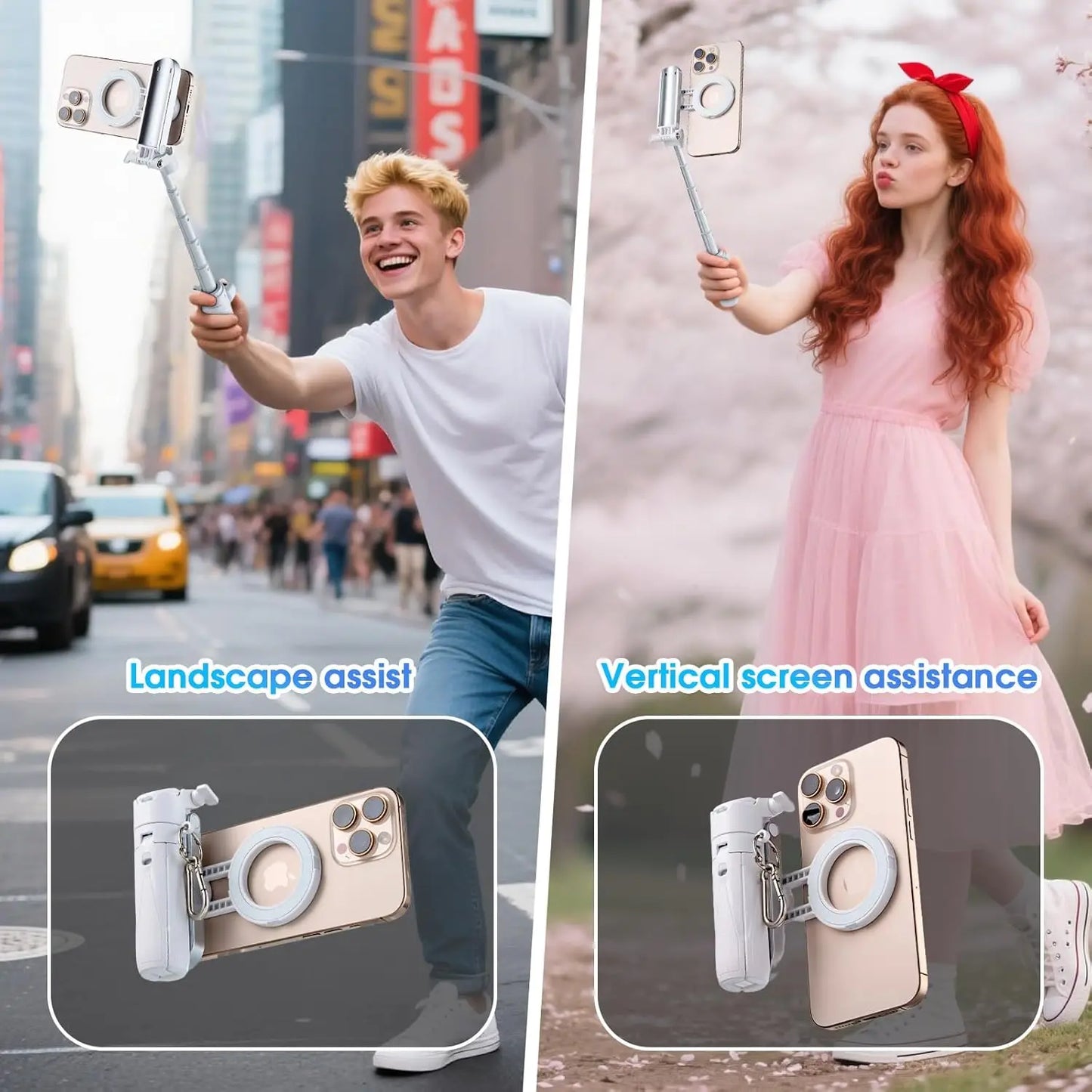 Magnetic Tripod for Phone Magsafe Stand&Clip Portable Pocket Size Selfie Stick for Android/iPhone Wireless Remote Control Peaceful Pleasures Health and Wellness