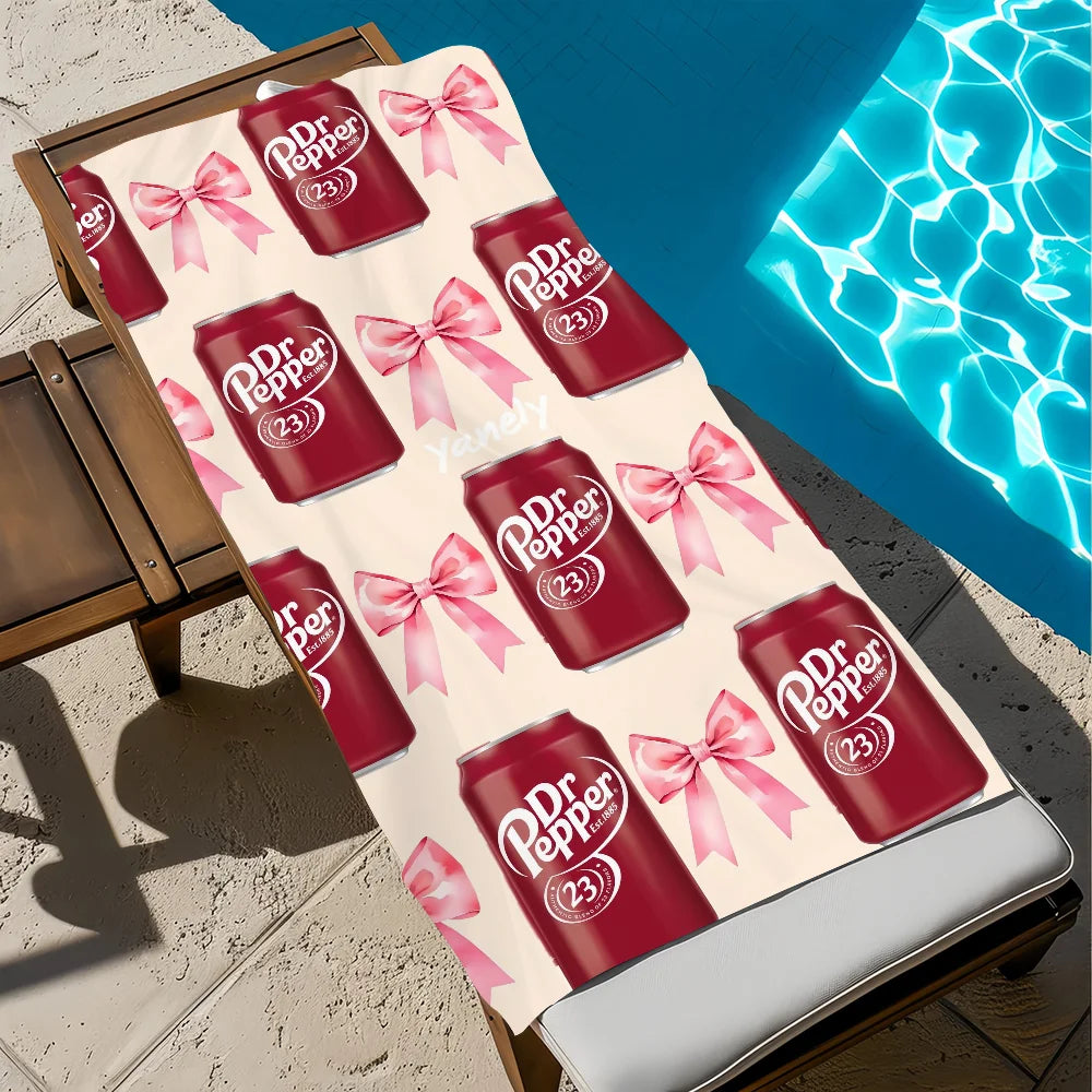 Dr Pepper Quick-Dry Beach Towel | Soft Microfiber Pool Towel Quick-Dry Beach Towel Peaceful Pleasures Health and Wellness