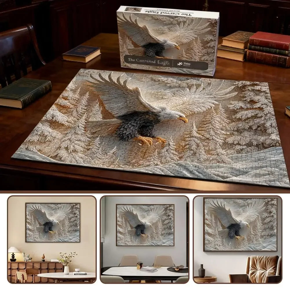 3D Majestic Eagle Jigsaw Puzzle Personalized Picture Puzzle DIY Wall Art Decor For Living Room Bedroom Handmade Gifts Peaceful Pleasures Health and Wellness