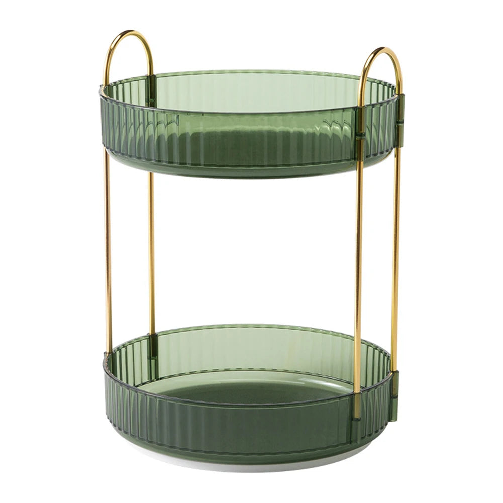 360° Rotating Makeup Organizer | Tiered Cosmetic Storage Rack