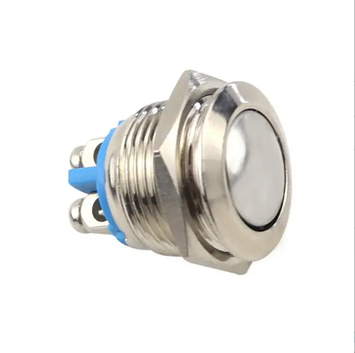 12V Metal Waterproof Push Button Momentary NO Switch Start Flat Head
