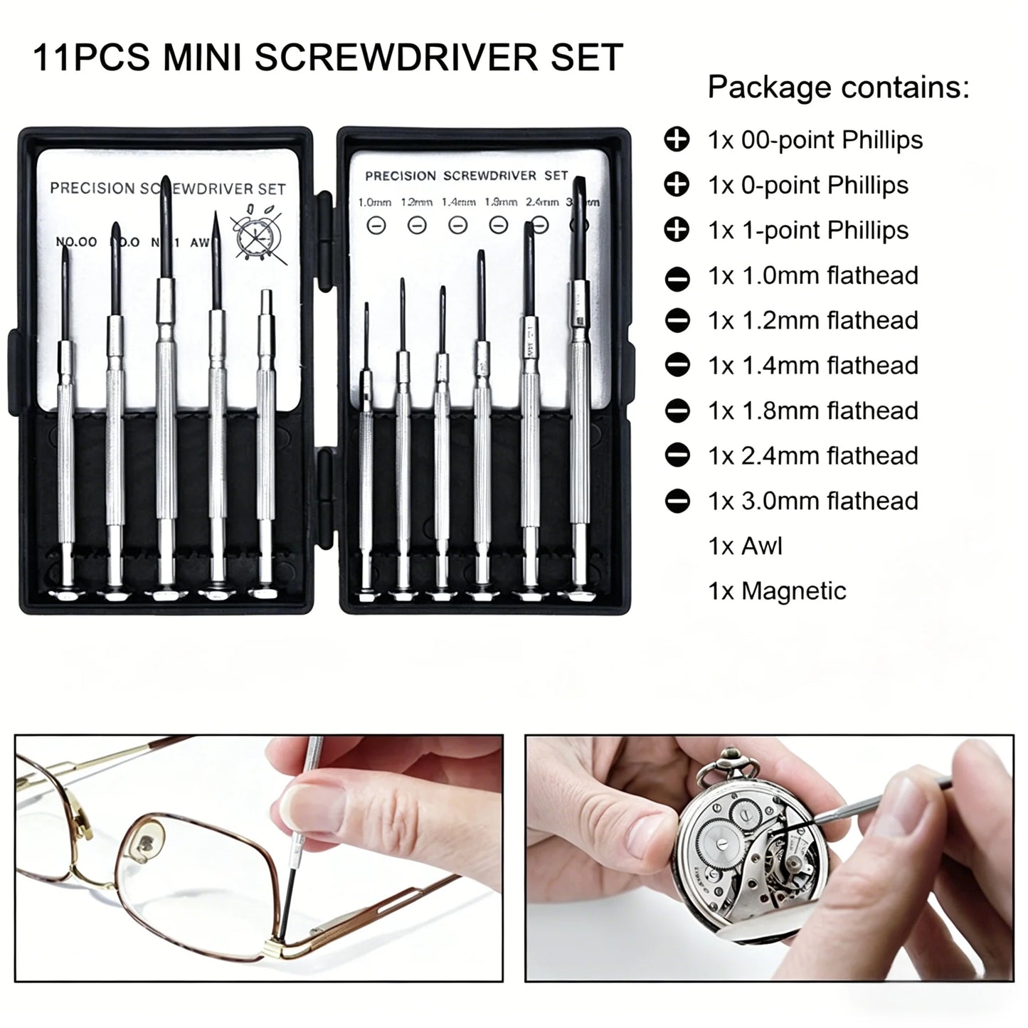 11-Pc Mini Precision Screwdriver Set | Magnetic Electronics Repair