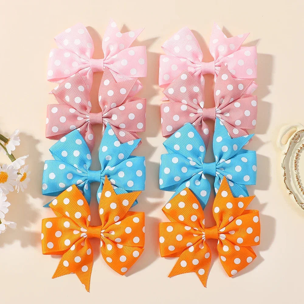 20pcs/set 2.2'' Polka Dot Grosgrain Ribbon Bows Hair Clips for Girls Handmade Bowknot Hairpin Barrettes Kids Hair Accessories Peaceful Pleasures Health and Wellness black