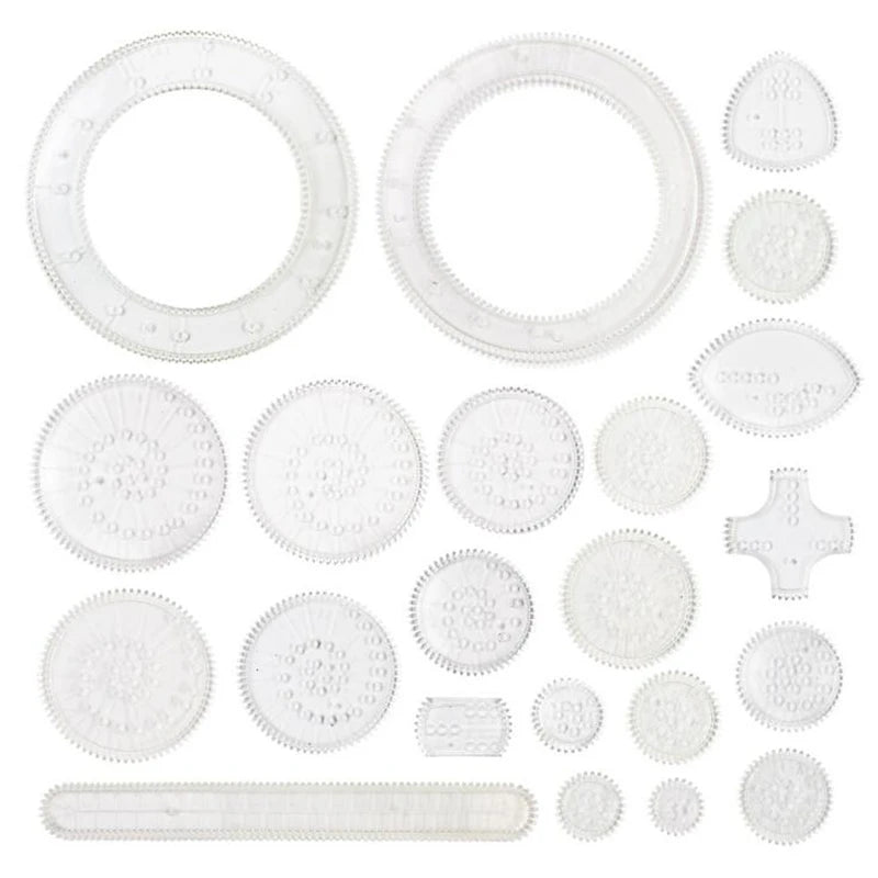 Spirograph Interlocking Gears Wheels Geometric Template Ruler Drawing