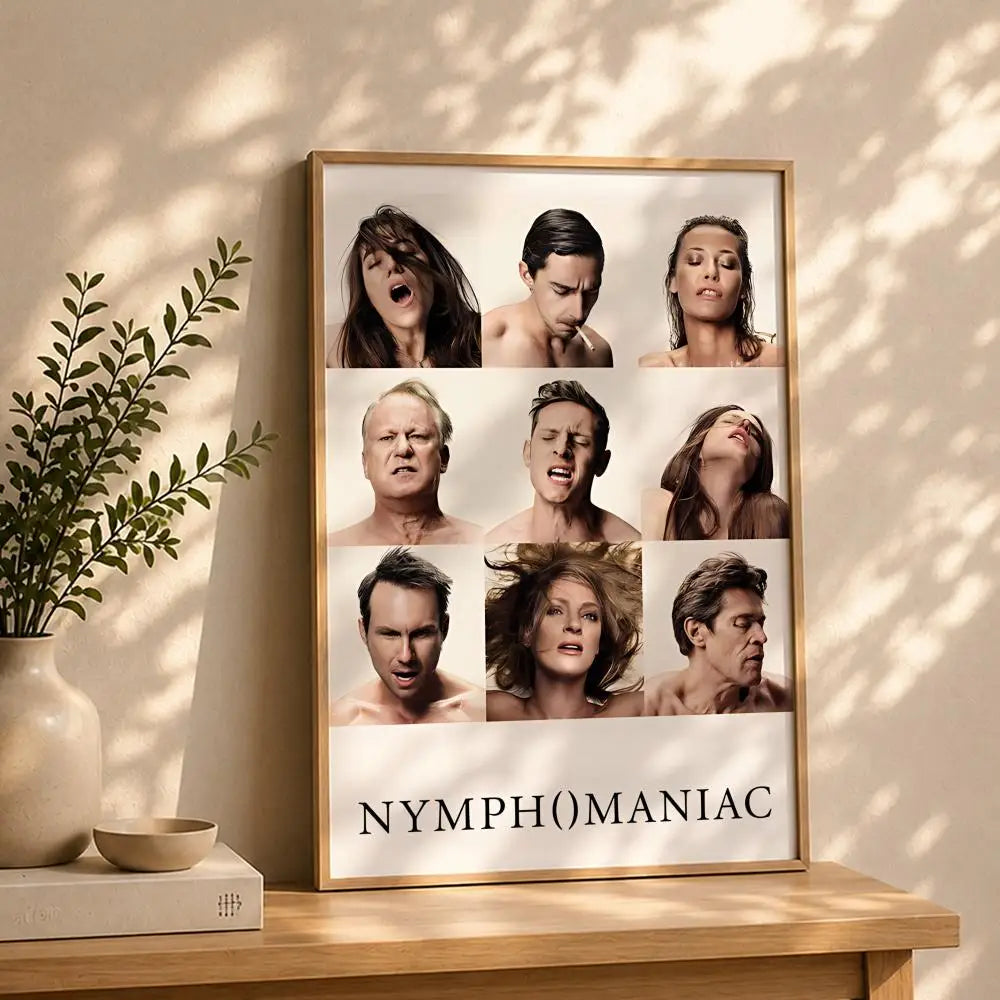 Movie-Nymphomaniac Poster HD Self Adhesive Waterproof Wall Art Ideal for Home Office Dorm Bedroom Great Gift Peaceful Pleasures Health and Wellness White10 50X70cmNoframe