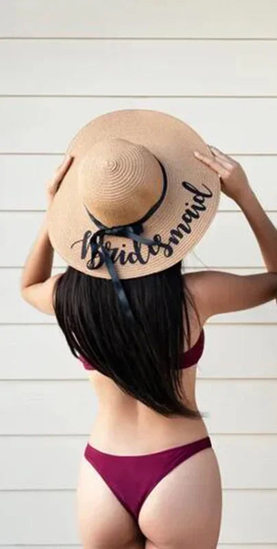 Bride Floppy Straw Sun Hat | Bachelorette & Bridal Shower Gift