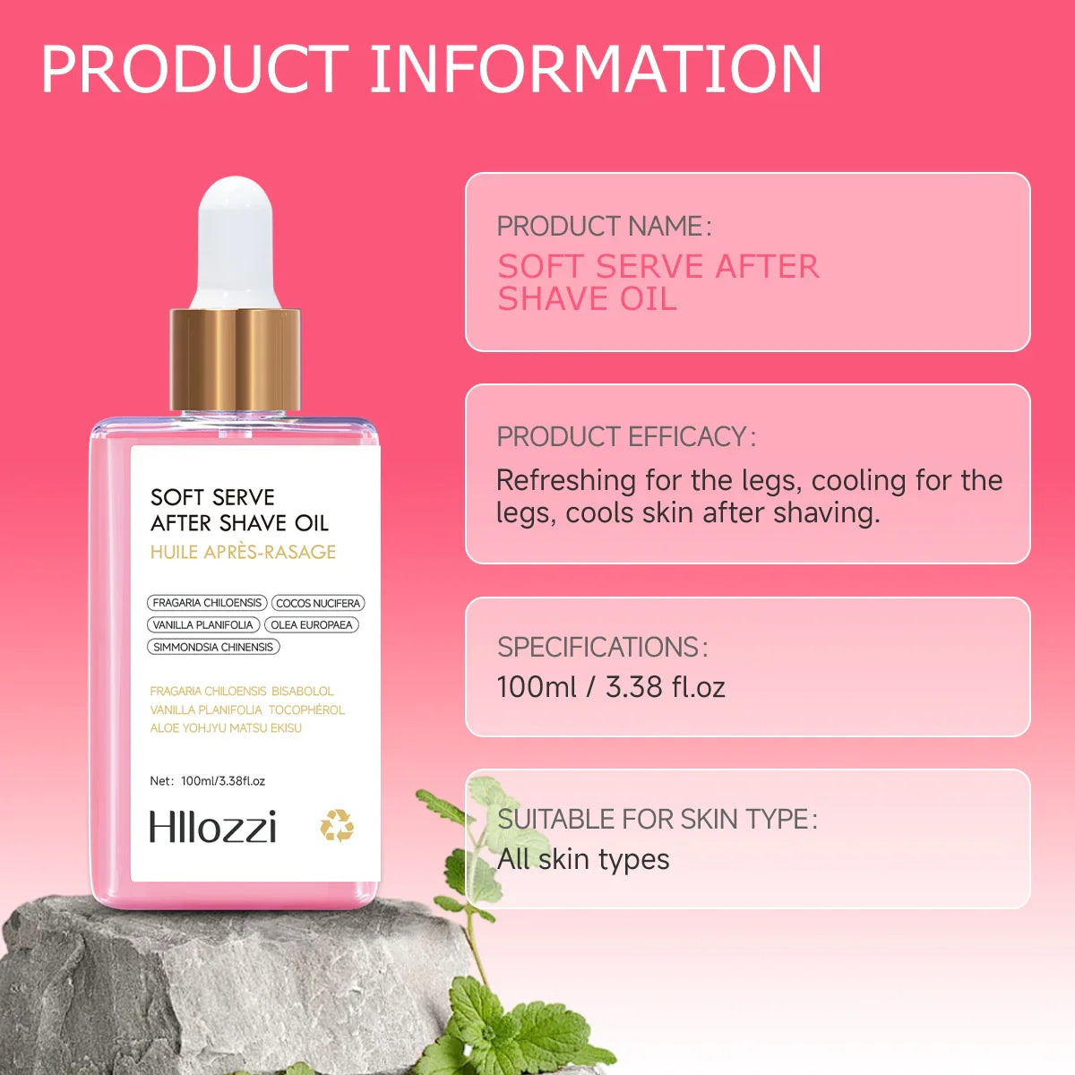 Hllozzi Strawberry After Shave Oil Hydrating Serum 100ml