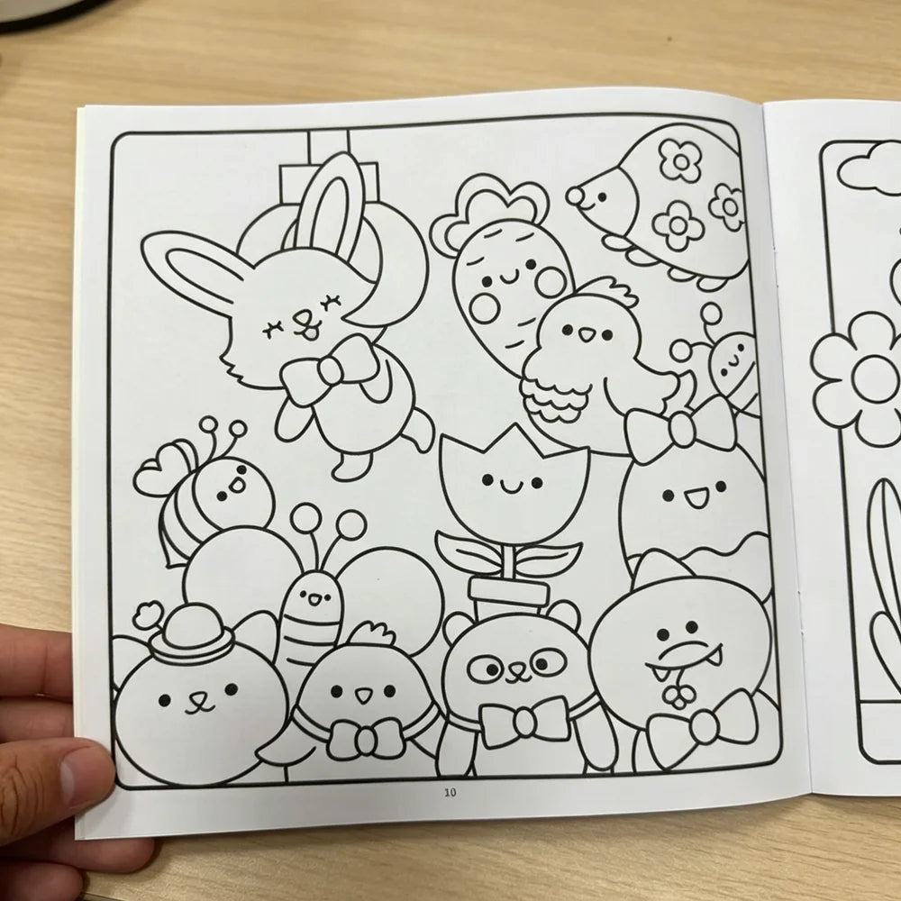 Cozy Friends Cute Animal Coloring Book 24 Pages Comfy Beach Scene Art