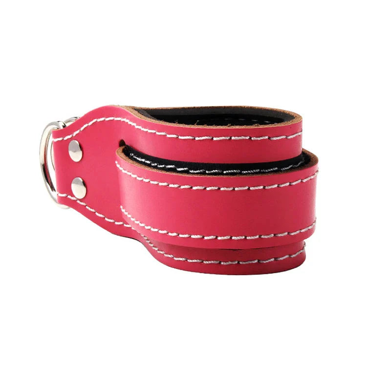 Cowhide Leather Ankle Straps – Adjustable D-Ring Gym Cuffs